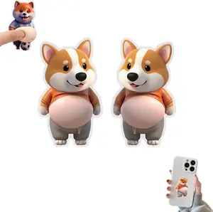 6Pcs 3D Dog & Cat Belly Mochi Squishy Stickers,Stress Relief Fidget, Cute Squeeze Toys for Kids Party Favors, Classroom Gifts, School Rewards, Fun Gift for Adults & Kids, Silicone Puffy Car Door & Wall Buffers