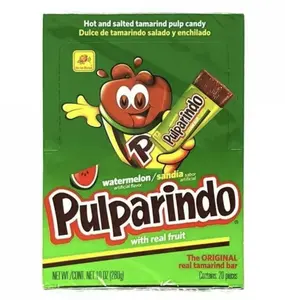 Pulparindo Tamarind Candy Watermelon Flavor 20 Pieces Hot and Salted Pulp Sweet Snack fruit fruits Bonbon Sugar candies sour