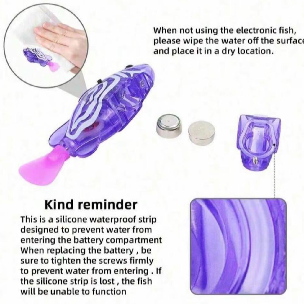 Children Electronic Fish Summer Bath Toy, Pet Swimming Machine Fish with LED Light, Sensory Fun Water Pool Bathtub Plaything Gift