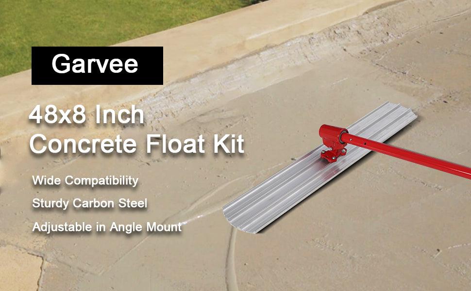 GARVEE 48x8 Inch Bull Float Magnesium Concrete Float, Aluminum Alloy Concrete Float Tool, with 4 Handles and Bull Float Bracket, Finishing Bull Float Bull Concrete Kit for Concrete Finishing