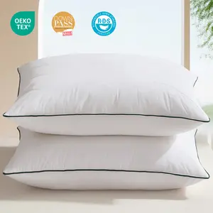 Three Geese Wavy-Quilted Goose Feather Pillows - Luxury 5-Star Hotel Quality, Machine Washable, Three-layer Filling, Low Allergy, Comfortable Neck Support, OEKO-TEX Certified, Soft Memory Foam, Ergonomic Design