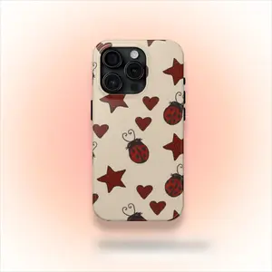 Cute star seven-star ladybug pattern double-layer Protective phone case, compatible with iPhone17, 16, 15, 14, 13, 12, 11Pro Max, Plus, Air, the perfect gift for family and friends New Year, Christmas, Valentine's Day, birthday