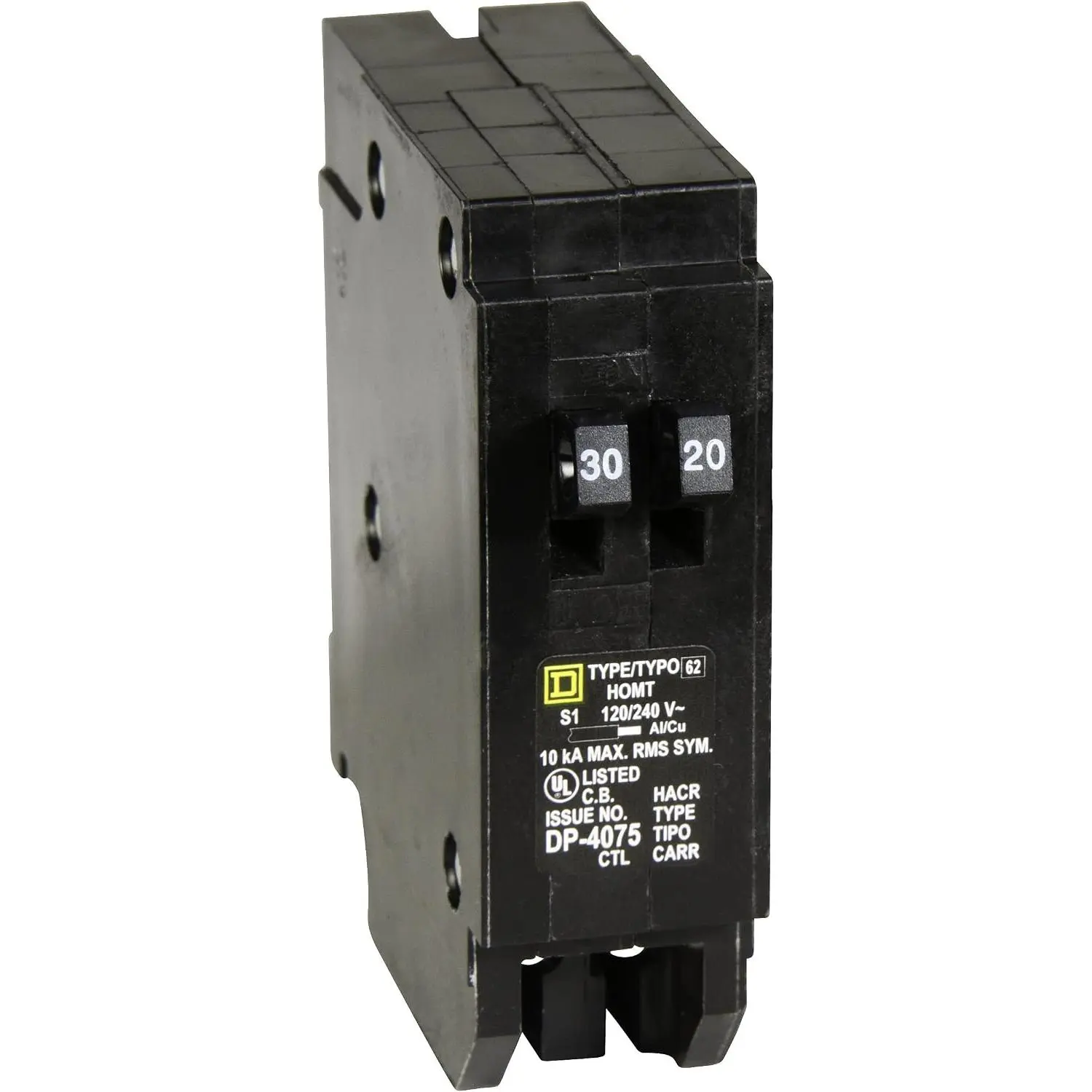 - HOMT3020 Homeline 1-30-Amp 1-20-Amp Single-Pole Tandem Circuit Breaker
