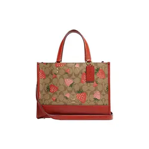 COACH Dempsey 29 Strawberry Print Magnetic Closure Leather Shoulder Bag for Women