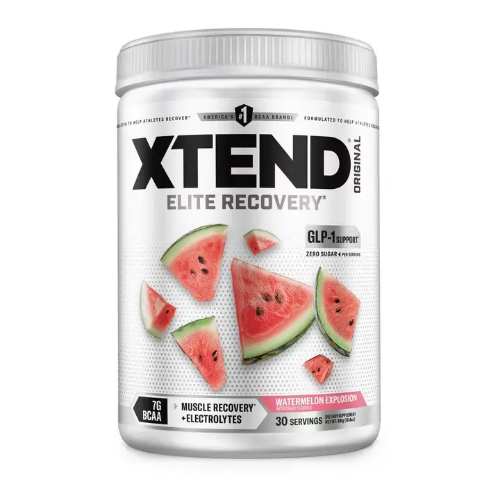 XTEND Elite Sugar-Free L-Glutamine Amino Acid Recovery Aid Powder, Watermelon Explosion Flavor - 30 Servings, 300G
