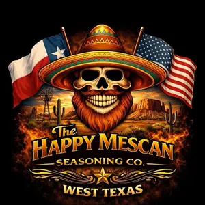 Happy Mescan Skull Tee | West Texas BBQ Shirt | Graphic T-Shirt