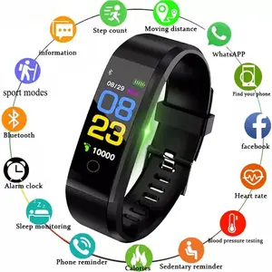 115plus Smart Watch Men Women Fitness Tracker Sport Watch Waterproof Smartwatch Heart Rate Blood Pressure Monitor Smart Band