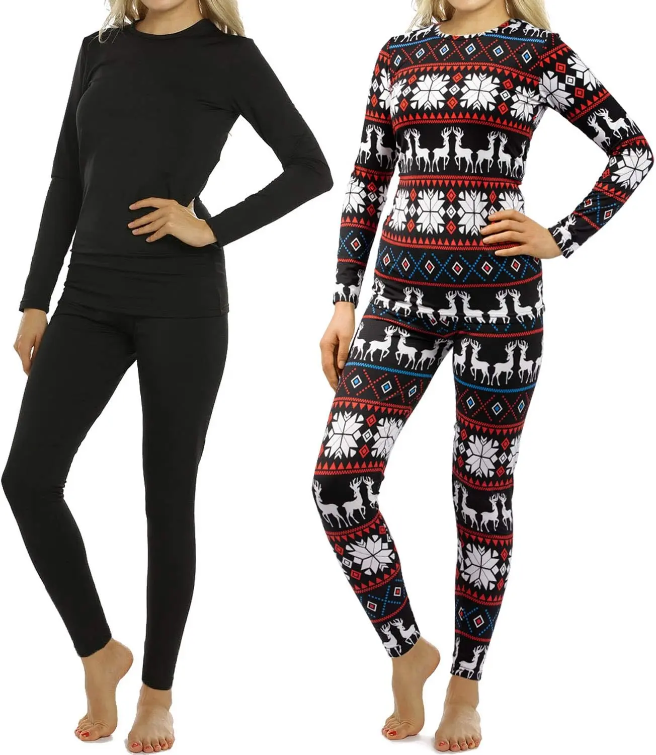 Thermal Underwear Set for Women Long Johns Fleece Lined Base Layer Soft Top Bottom ViCherub