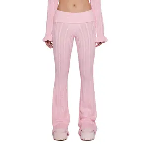 Deep Thoughts Flare Pants - Pink