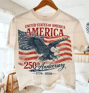 250 Years American Flag T-Shirt USA 250th Anniversary Patriotic Design 1776-2026 Independence Celebration T-Shirt Graphic