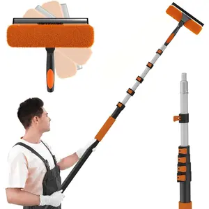 30FT Reach 2-in-1 Window , Professional Window Washing Kit with 5-24FT Extension Pole for , Indoor Outdoor  with Rotatable  for High Windows