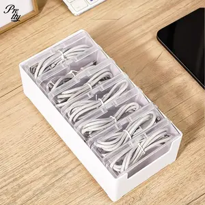Cable Management Box Set 7 Small FlipStyle + 1 Large Box for Desktop Charging Organizer PP Durable Home Essentials Cable Storage Accessories Gifts for Cozy Ideas