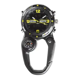 Dakota Cage Clip Microlight, Clip Watch, Flashlight and Watch with Watch Dial Protection, Outdoor Gifts for Men and Women, Use for Fishing Hunting, and More, Tactical Watch with LED Flashlight, Clip On Watch