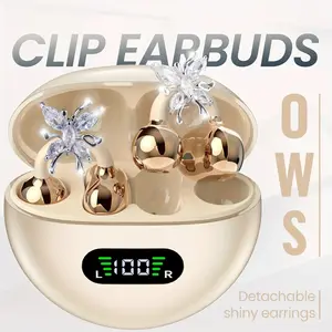 New Senyang Wireless Open-Ear Headphones, Bluetooth-Compatible Clip-On Butterfly Earring Earbuds with Stereo Sound, Fashion Gift for Sports, Outdoor and Travel