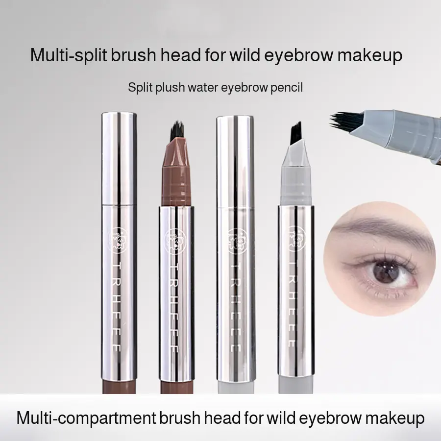 Split Plush Water Eyebrow Pencil - Non-Hairline Tip Brow Definer, Natural Dimensional Volumizing Cosmetic, Long-Lasting Color Beauty Product, Eyebrow Pencils for Makeup, Beauty Products, Longlasting Eyebrow Pencils