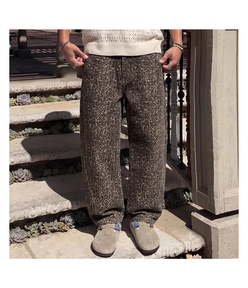 2-pack men’s long pants, men’s jeans, men’s cotton-blend jeans, loose straight wide-leg jeans.Retro washed design, available in multiple colors, suitable for everyday casual wear, school commuting, short trips, and holiday gatherings—ideal for a variety