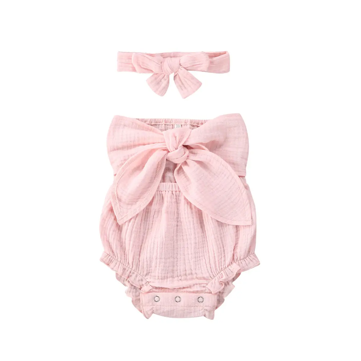 Baby Girls Summer Clothes Set Sleeveless Off Shoulder Hollow Out Romper+Bowknot Headband Infant 2Pcs Casual Outfits