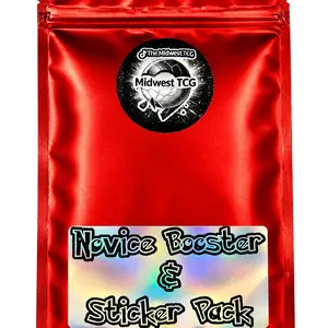 Midwest TCG Novice Booster and Sticker Pack-  10 Custom Holo Stickers- 3 Booster Packs - 3 Hits AR IR EX Vmax Vstar