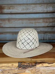 Los Vaqueros Straw Hat Regular Crown Patchwork Tan