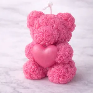 Petal Embrace Teddy - Pink Rose Design with Heart Shape, Perfect for Gift Giving and Home Decor