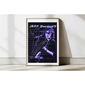Jeff Buckley Lover You Should've Come Over Poster, Grace Album Wall Art, Black and Purple Indie Rock Print, Alternative Music Decor UNFRAMED