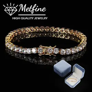 Tennis Bracelet for Women Men D Color VVS Round Cut 4mm Bracelets with Giftbox 6~9inch