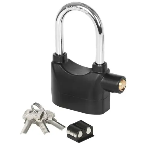 Alarmed Padlock, 110dB Heavy Duty Outdoor Stainless Steel Gate Alarm Lock with 3 Keys, High-Security Anti-Theft Lock for Garage, Shed, Fence & Storage Units, Security Locks