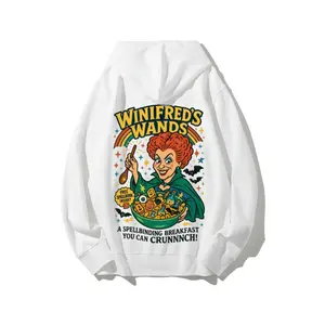 Winifred's Wands Hocus Pocus Cereal Parody Graphic Hoodie | Retro Halloween Witch Sweatshirt for Men & Women