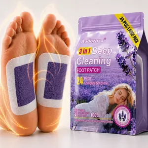 Audozava Lavender Foot Pads - 24pcs Natural Deep Cleansing Patches for Foot Care | Self Care Essential