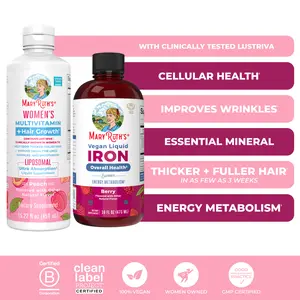 MaryRuth's Women's Daily Health + Iron Bundle - Women's Multivitamin + Hair Growth Liposomal & Liquid Iron MaryRuth's Women's Daily Health + Iron Bundle - Women's Multivitamin + Hair Growth Liposomal & Liquid Iron