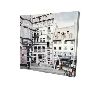 Begin Home Decor 2080-2424-AR6 24 x 24 in. Street Scene in Germany Canvas - Bedroom Decor Hyperrealism