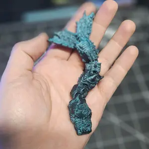 Mini Flexible Articulating Dragon Serpent - 3D Printed Decor or Gift