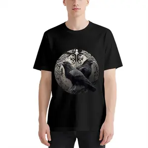 Men's Celtic Knot Graphic Black T-Shirt, Breathable Soft Cotton Short Sleeve Top with Intricate Knot Design Ideal for Fitness And All-Season Casual Leisure Wear