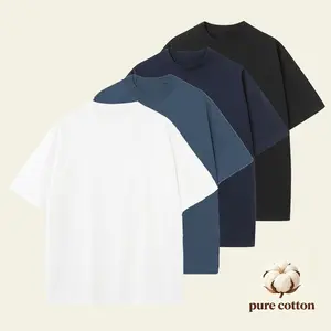 Men's 230GSM Heavyweight Cotton T-Shirt, 100% Pure Cotton Solid Color Unisex Oversized Basic Tee, Fade-Proof Plant Dyed Casual Top for Everyday Wear, Christmas Gift & Black Friday Deals Tshirt Streetwear Quick-Dry Moisture-Wicking Crew