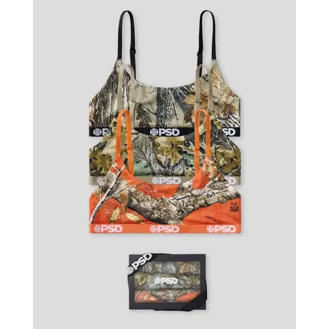 PSD Womens Realtree Scoop Bralette 3 Pack Boxed Gift Set - Premium Modal Fabric Bralette with Adjustable Straps, Soft Comfortable and Cute Womenswear