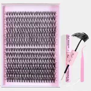 Zovimi DIY Lash Cluster Kit - Create Voluminous Lashes at Home with 300pcs Individual Lashes, D Curl, and Bond & Seal, Perfect for Self Application (9mm-16mm)
