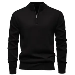 Men's fleece lined pullover sweaters, made of polyester fabric, feature a half zip neckline. These are casual and sporty sweaters, suitable for daily wear in spring, autumn and winter.Gift