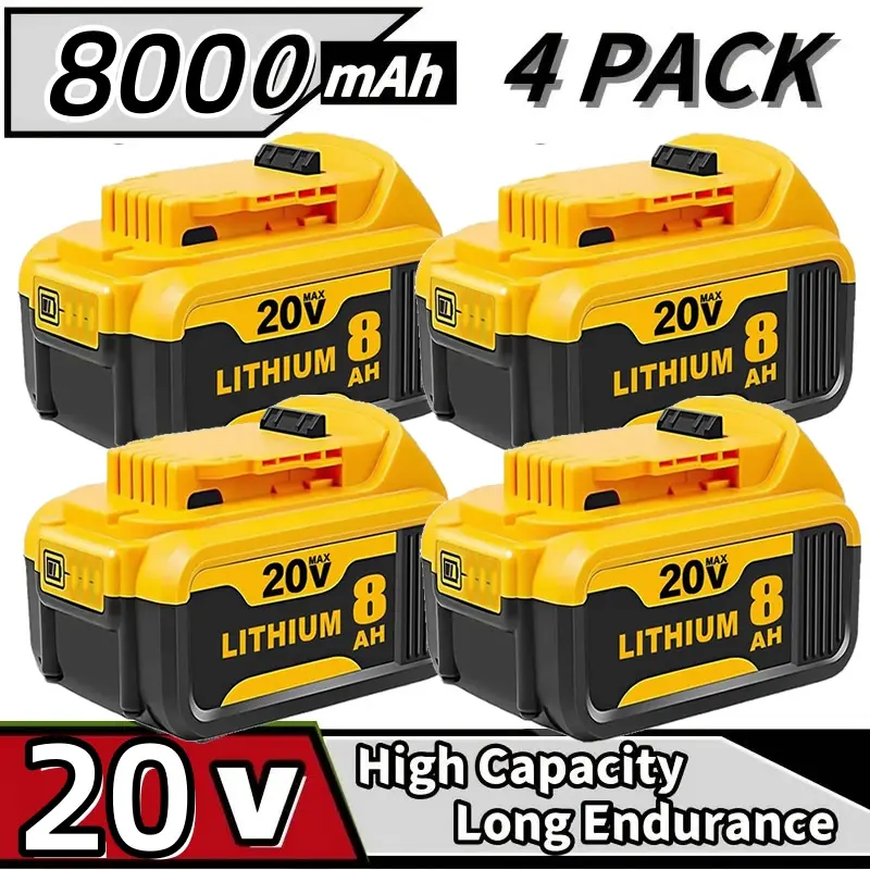 DW 20V 8Ah Lithium-lon Battery Replacement for Dewalt-Compact XR Design, High-Capacity Power, Compatiblewith DCB205 DCB200 DCB203 20-VoltCordless Power Tools, Long-Lasting ,Reliable and DurableConstruction dewatlt powertools