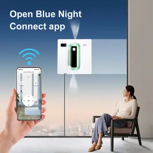 PuRuiKai Smart Square Window Cleaning Robot with High Suction Power, Dual Auto Spray, Frameless Glass Detection & TUYA APP/Remote Control Appliance Multifunction