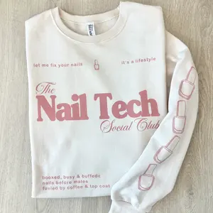 'Nail Tech Social Club' Crewneck Sweatshirt