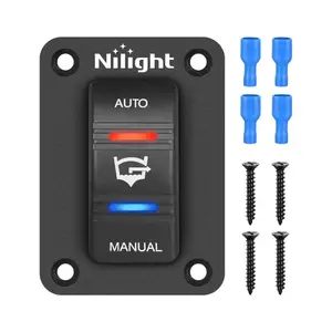 Nilight 4-Pin Bilge Pump Rocker Switch, Vehicle LED Parts with Mounting Panel and Jumper Wires