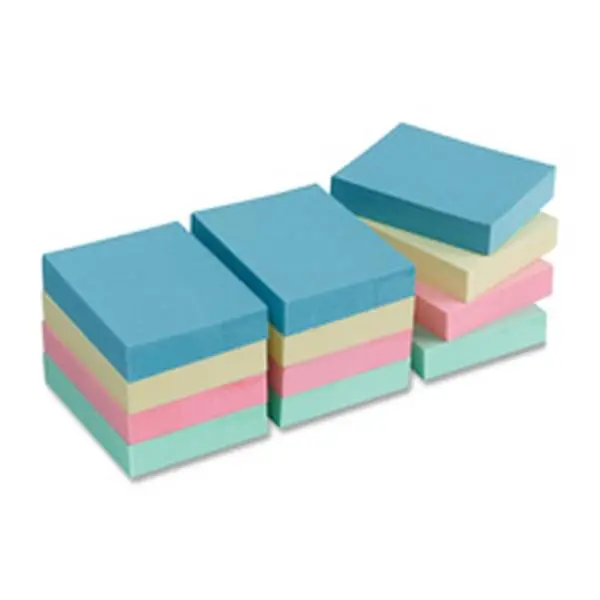 Adhesive Notes,Plain,1.5 in. x 2 in.,100 Sh-PD,12PD-PK,AST Pastel