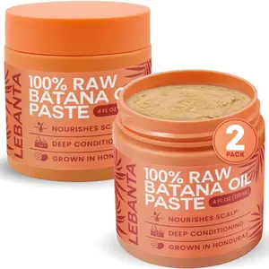 Lebanta Raw Batana Oil for Hair Growth - 100% Pure, Organic 4oz x (2PK) Batana from Honduras for Thick and Strong Natural Hair - Dr. Sebi Unrefined Cold Pressed Cosmetic Scalp Mask for Men & Women (1 Pack)