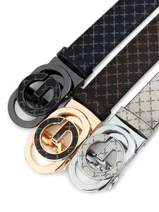 Men's Fashionable Plaid Pattern Buckles Belt, Casual Business Belt for Party, Daily Clothing Decor, Casual Dress Belt, Trendy All-match & Exquisite Belt for Birthday Gift