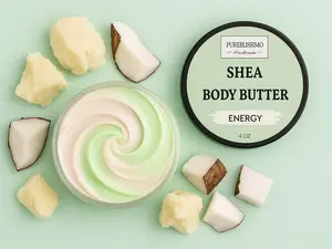 Pureblissimo Whipped Shea Body Butter Moisturizing Scented with Lemongrass for Soft & Refreshing Skin Care