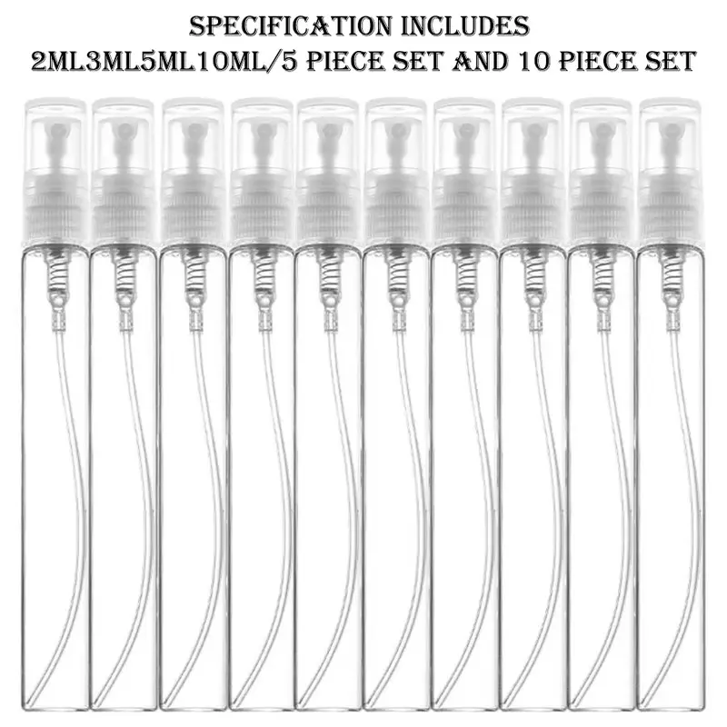 Clear Mini Compact Perfume Glass Bottle, Empty Cosmetics Small Portable Refillable Sample Perfume Atomizer Bottles, Daily Makeup Tools for Women, Sample Containers, Makeup Accessories