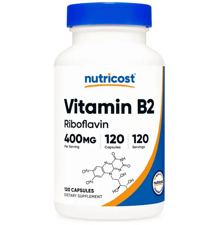 Nutricost Vitamin B2 (Riboflavin) 400mg, 120 Capsules - Gluten Free, Non-GMO
