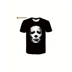 Halloween Michael Myers 3D Printed T-shirt Men Women Summer Fashion Casual Short Sleeve Cool T-220g