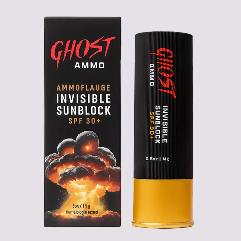 GhostAmmo Mineral Sunscreen Stick SPF 30 - Zinc Oxide, Water Resistant, 0.5 oz Pocket Option, Mineral UV Defense, Lightweight, Non Toxic, All Natural for Face, Fishing & Boating