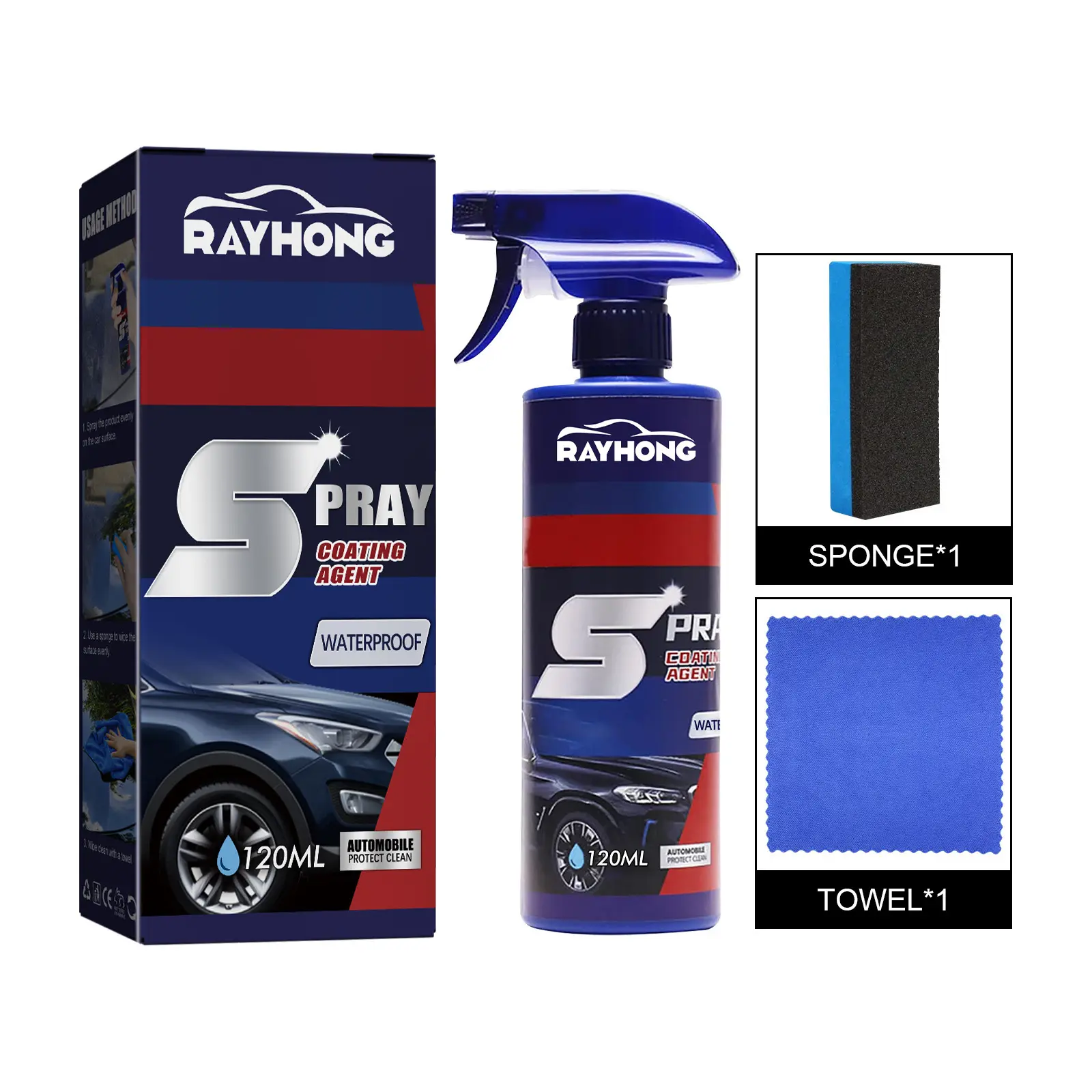 Rayhong Automotive coating spray, car paint maintenance paint surface decontamination and brightening nano coating spray coating agent quick effect coating agent long-lasting shine carspraypaint koch chemie